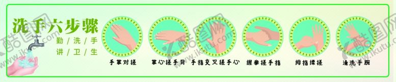 编号：48093609121656424159【酷图网】源文件下载-洗手六步骤