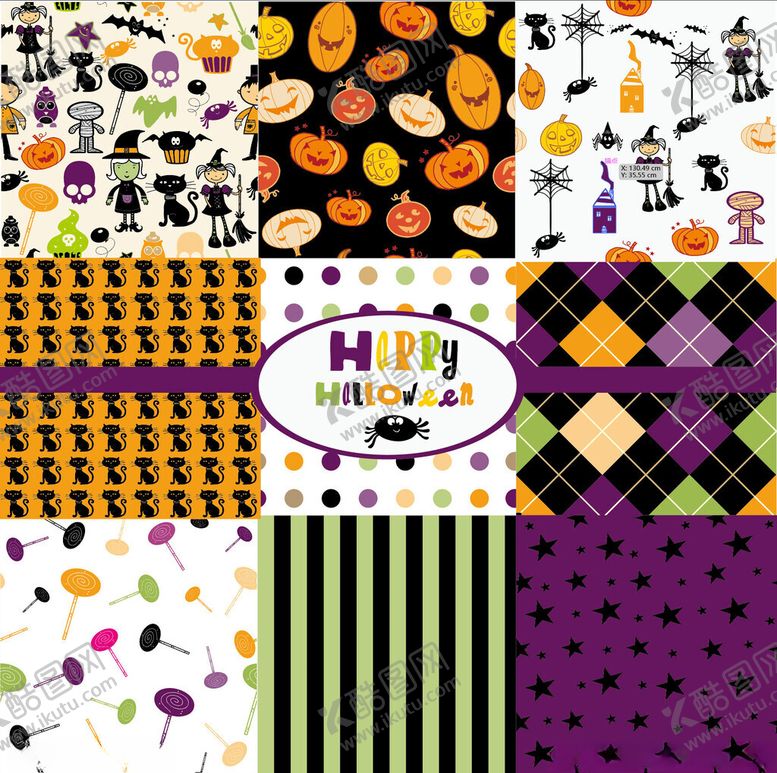 编号：75667010310358422071【酷图网】源文件下载-万圣节主题图案素材集合