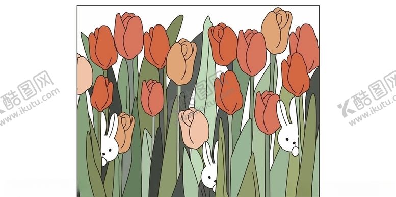 编号：86415509180942019706【酷图网】源文件下载-矢量玫瑰花兔子