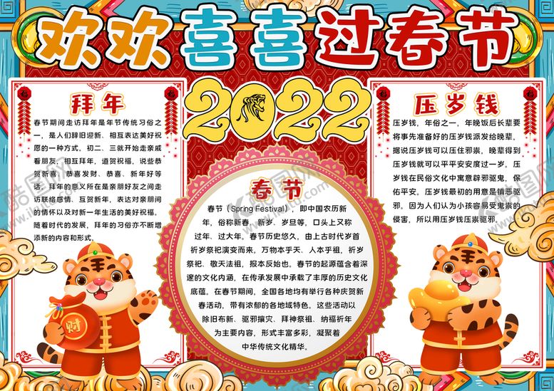 编号：85109210070247378972【酷图网】源文件下载-过春节手抄报