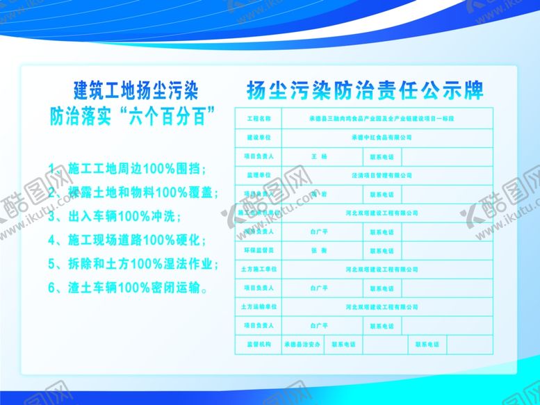 编号：53287302050157417416【酷图网】源文件下载-扬尘污染防治责任公示牌