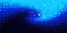 蓝色背景丝带现代几何
