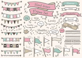 手绘派对装饰元素集合