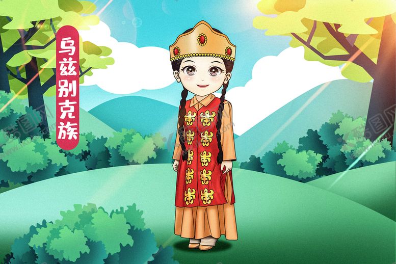 编号：35427810111941571374【酷图网】源文件下载-美丽的乌孜别克族姑娘