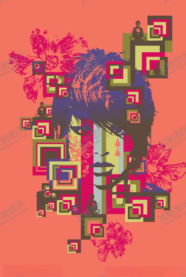 编号：55588306261749549694【酷图网】源文件下载-女装人物印花