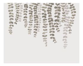 手绘素描植物叶子矢量背景墙图片