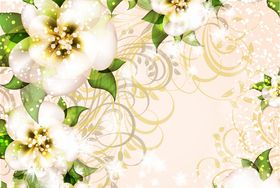 金色百合花背景墙装饰画壁画