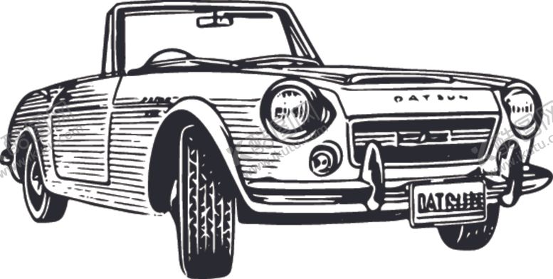 编号：74613910281427596133【酷图网】源文件下载-黑白手绘老爷车