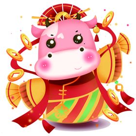招财进宝舞扇子牛