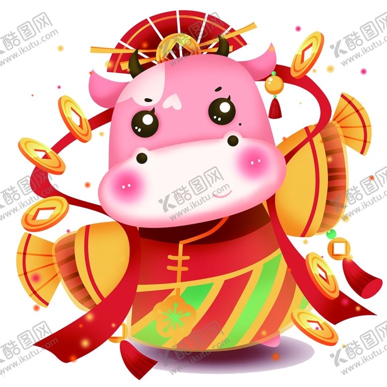 编号：92067409181938522162【酷图网】源文件下载-招财进宝舞扇子牛