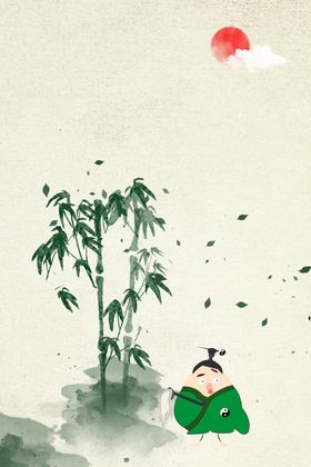 中国风背景小清新展板素材书法民宿墙画