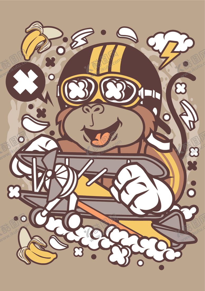 编号：62983410010846097821【酷图网】源文件下载-嘻哈创意卡通印花图案