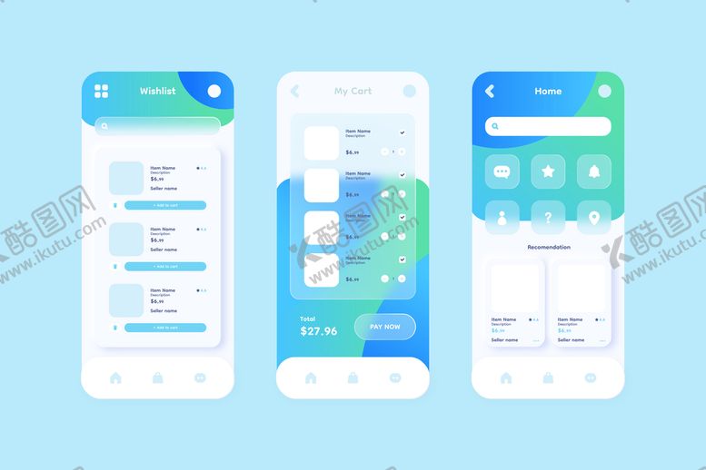 编号：63027509201737245802【酷图网】源文件下载-渐变风毛玻璃APP应用登录界面