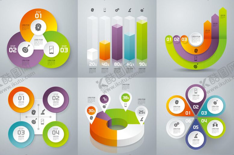 编号：71916111212006414940【酷图网】源文件下载-多彩创意信息图表集合