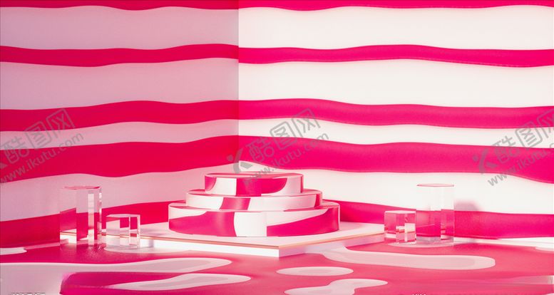 编号：32636210112019221057【酷图网】源文件下载-粉色立体场景