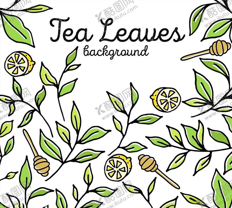 编号：97595209161259373296【酷图网】源文件下载-绿色茶叶和柠檬