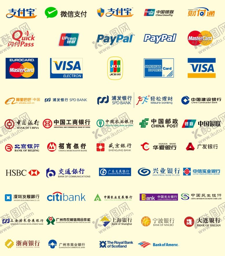 编号：97042609120211157293【酷图网】源文件下载-银行支付支付宝银行标志