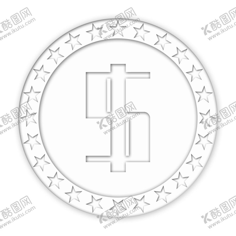 编号：59823210070745213871【酷图网】源文件下载-白色镂空金币