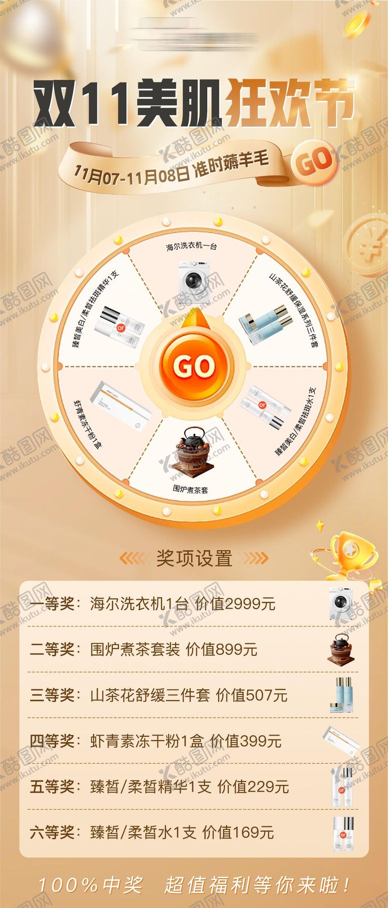 编号：30173212021847502314【酷图网】源文件下载-美业活动大转盘奖项设置