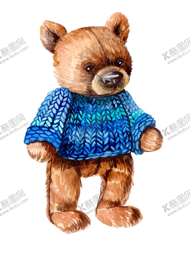 编号：80742009180628556432【酷图网】源文件下载-卡通水彩小熊