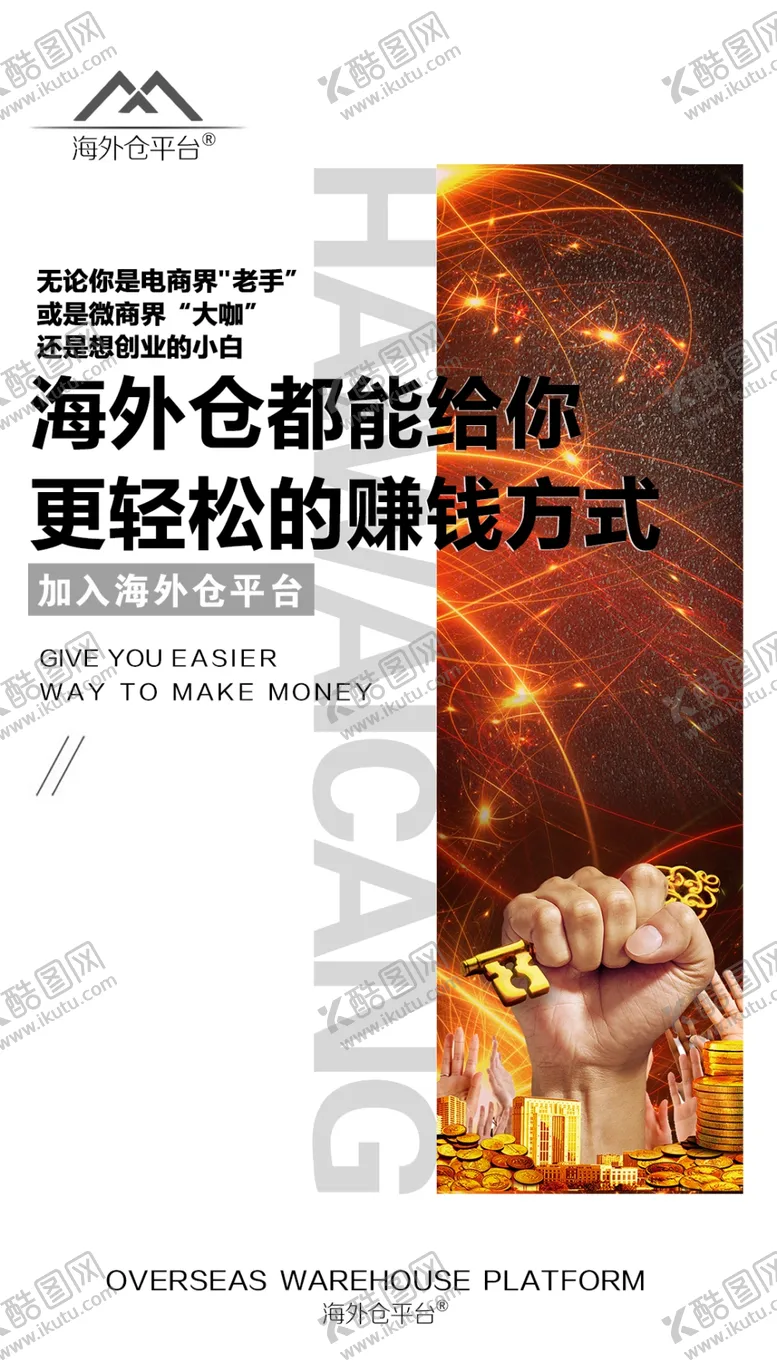 编号：94278609171042511920【酷图网】源文件下载-护芳阁海外仓招商海报