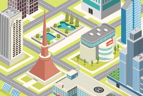立体创意城市建筑物图案