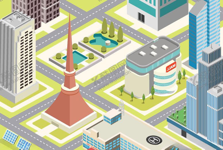 编号：56964310230701458206【酷图网】源文件下载-立体创意城市建筑物图案