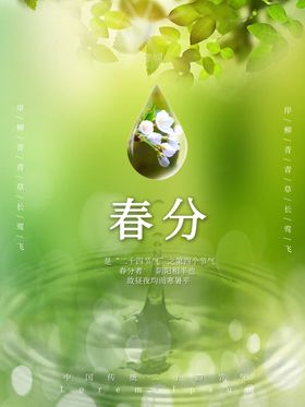 简约唯美春分宣传海报