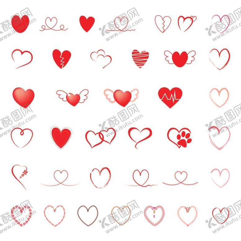 编号：61107904062210092906【酷图网】源文件下载-心形图案