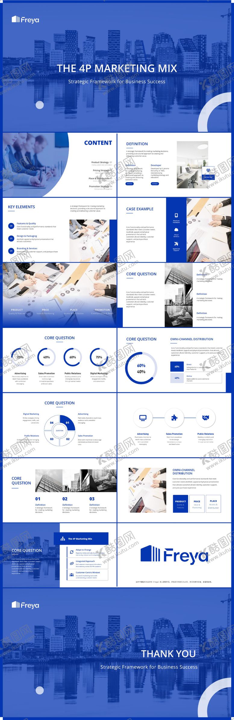 编号：86028402210201316509【酷图网】源文件下载-企业蓝色商务汇报总结PPT模板