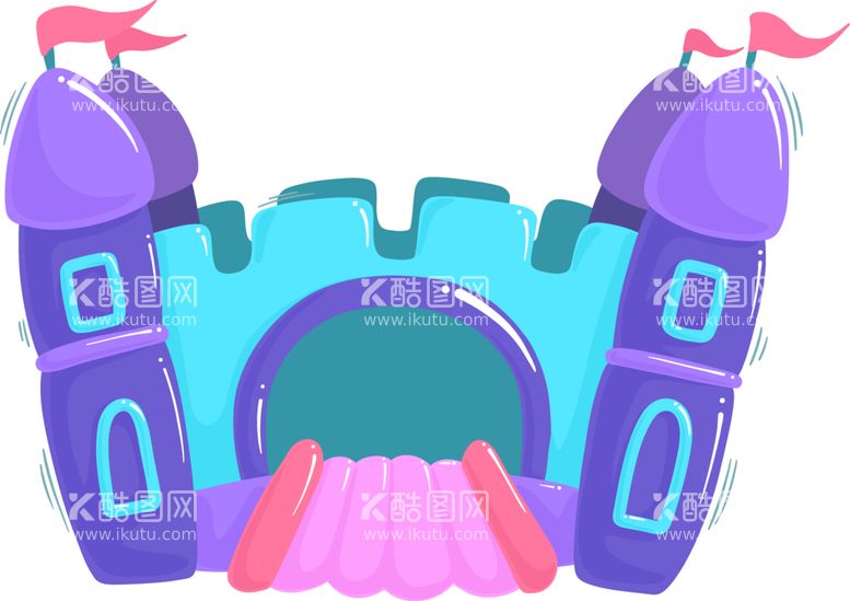 编号：52947202160115475614【酷图网】源文件下载-充气城堡卡通高清图片