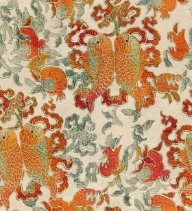 中式传统红色花卉纹图案