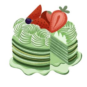 抹茶草莓蛋糕