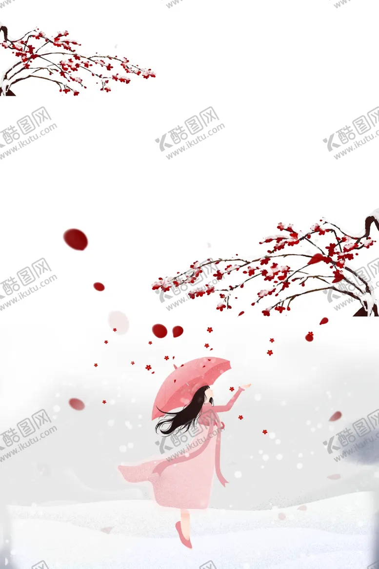 编号：15649004271846268565【酷图网】源文件下载-下雪梅花