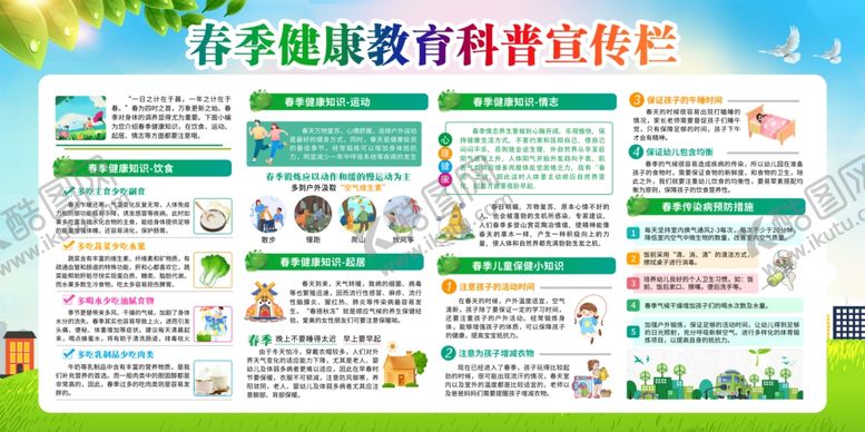 编号：19483701301018094961【酷图网】源文件下载-春季健康教育科普宣传栏