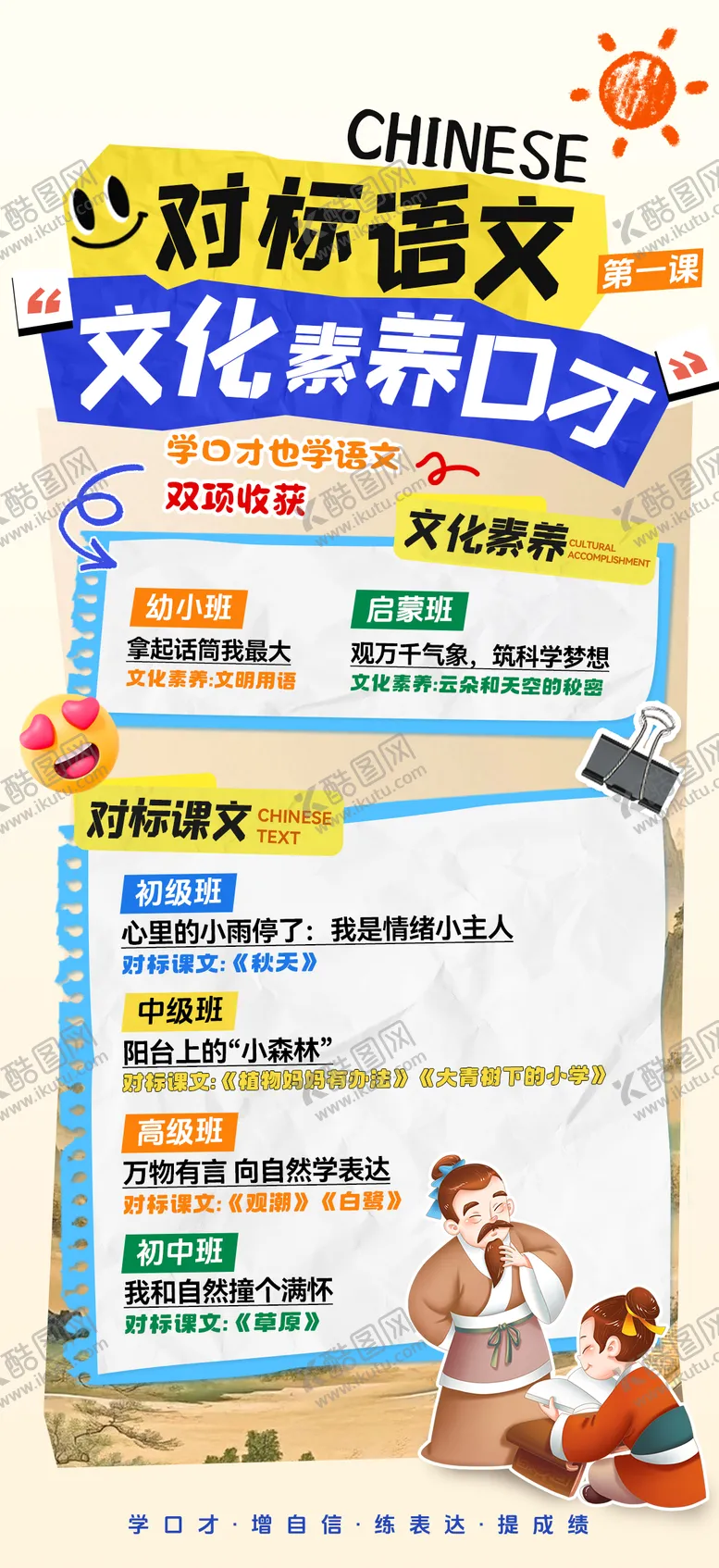 编号：47813308311655249133【酷图网】源文件下载-教培大语文口才教育对标课本海报