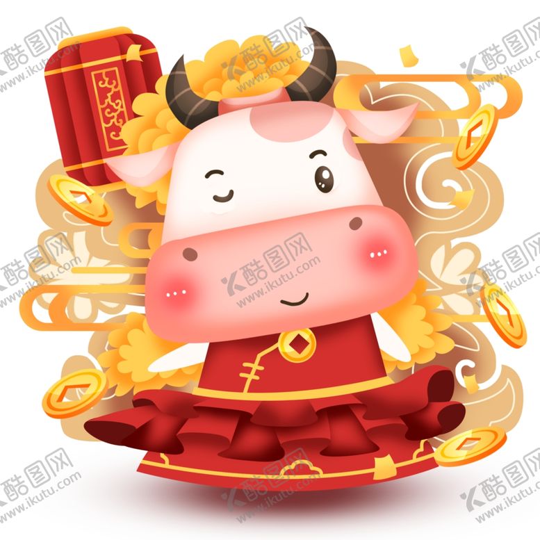 编号：15069307050019129896【酷图网】源文件下载-2021金牛送福牛年