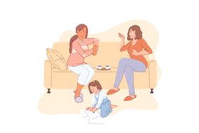 简约人物日常生活插画