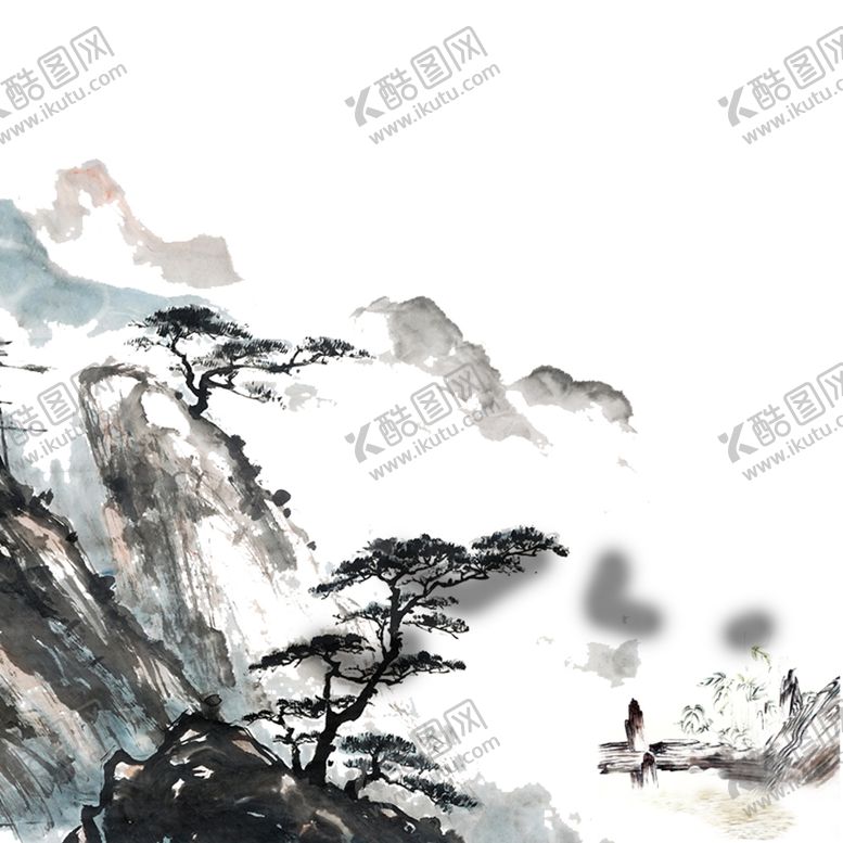 编号：81245609290254447788【酷图网】源文件下载-水墨中国风迎客松