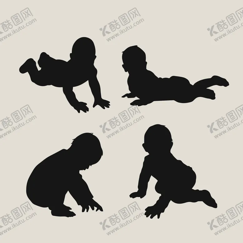 编号：21318610290352337515【酷图网】源文件下载-婴儿剪影