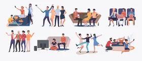 办公人物插画扁平化场景卡通场景