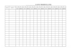 企业每日健康情况记录表