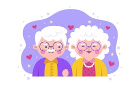 老年人生活外祖父母外公外婆卡通物