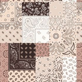 复古花卉拼贴图案背景