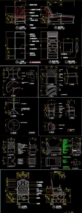 金属户外椅子CAD图纸