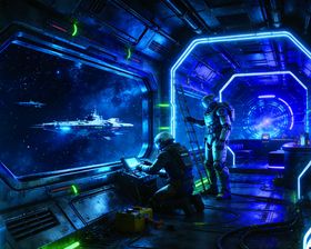 未来科幻风格的科技场景