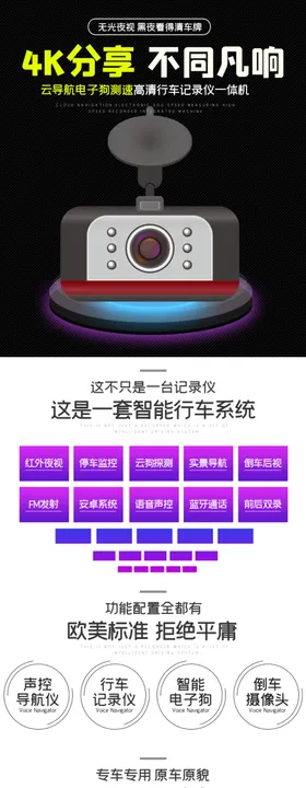 4K高清汽车导航仪