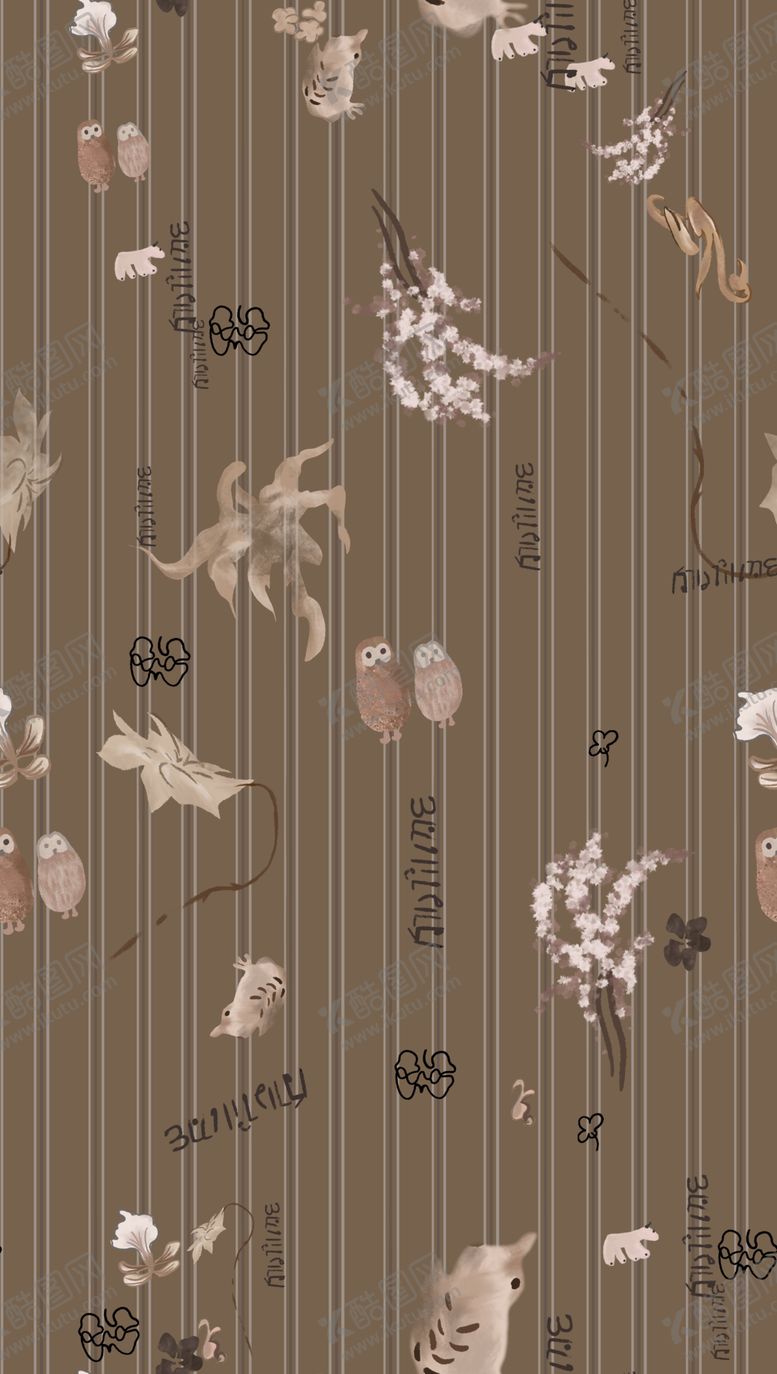 编号：29246903312015287472【酷图网】源文件下载-大牌复古风植物图案