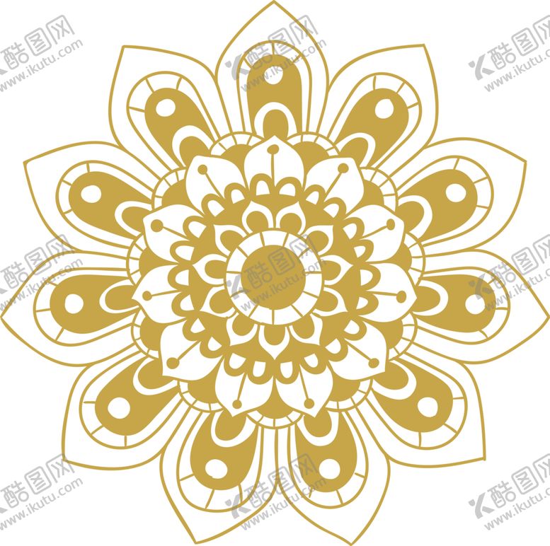 编号：98070702091600094498【酷图网】源文件下载-金色复古花纹透明底免抠图