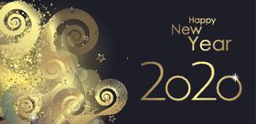 创意新年2020矢量艺术字元素
